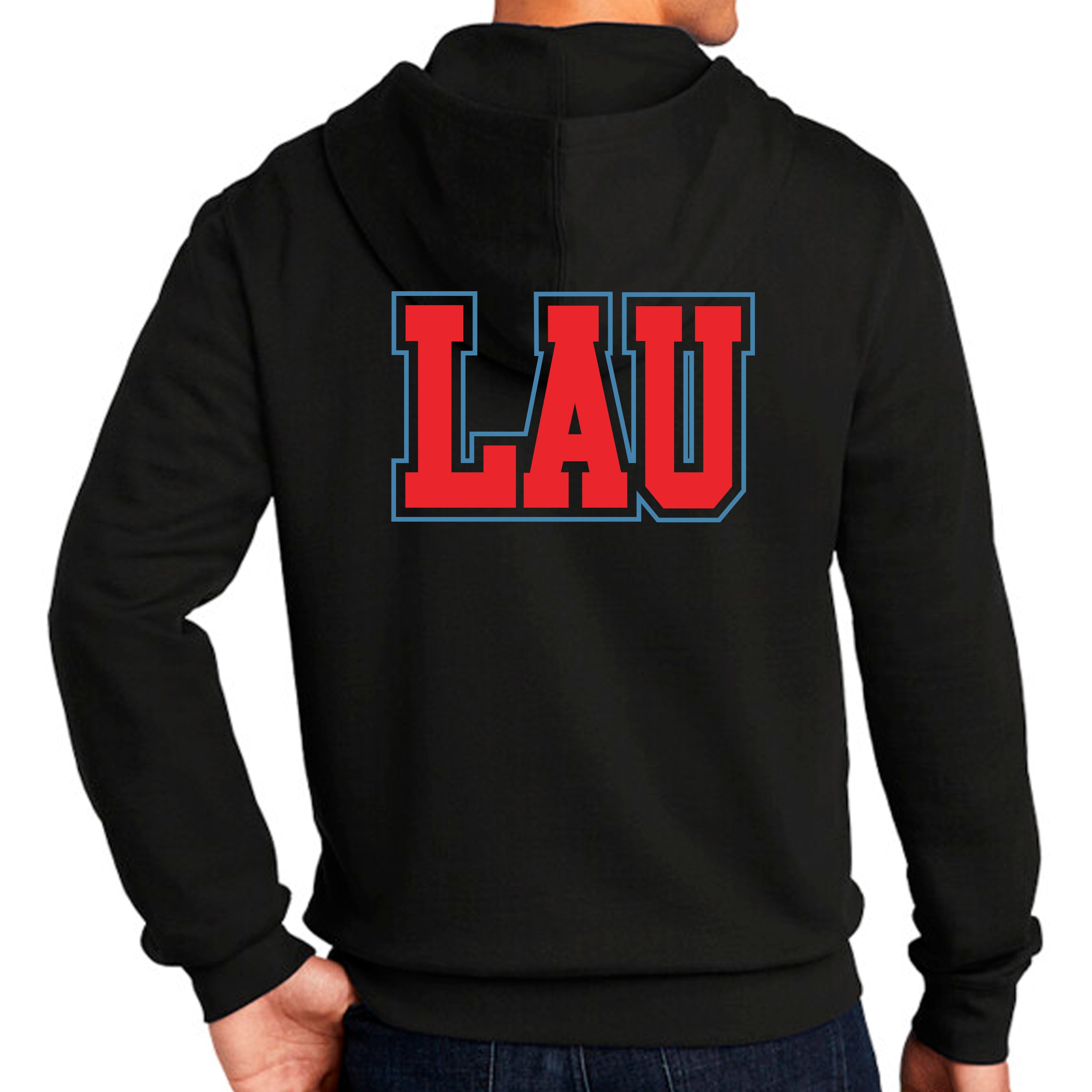 Full Zip Hoodie LAU Red w/Blue