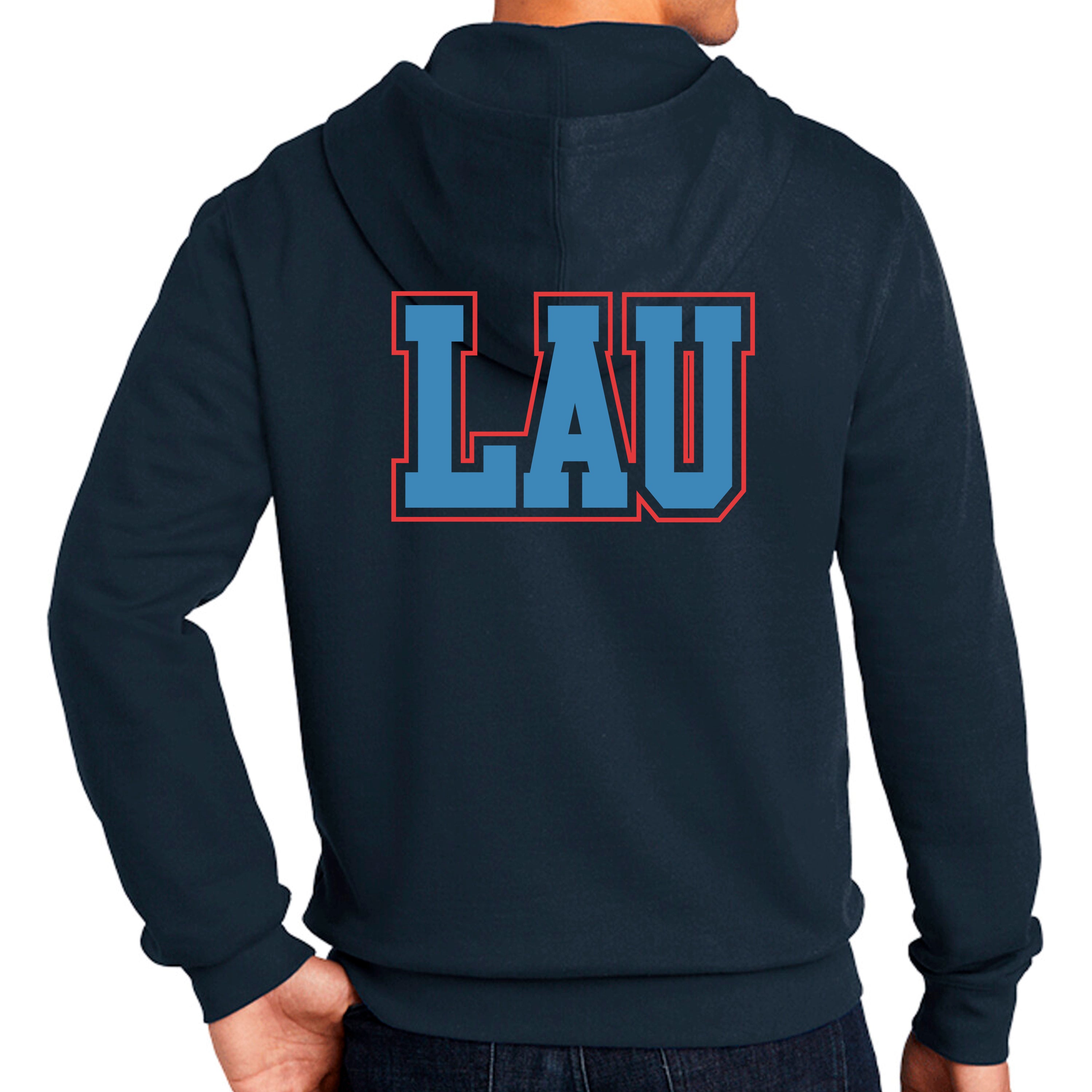 Full Zip Hoodie LAU Blue w/Red