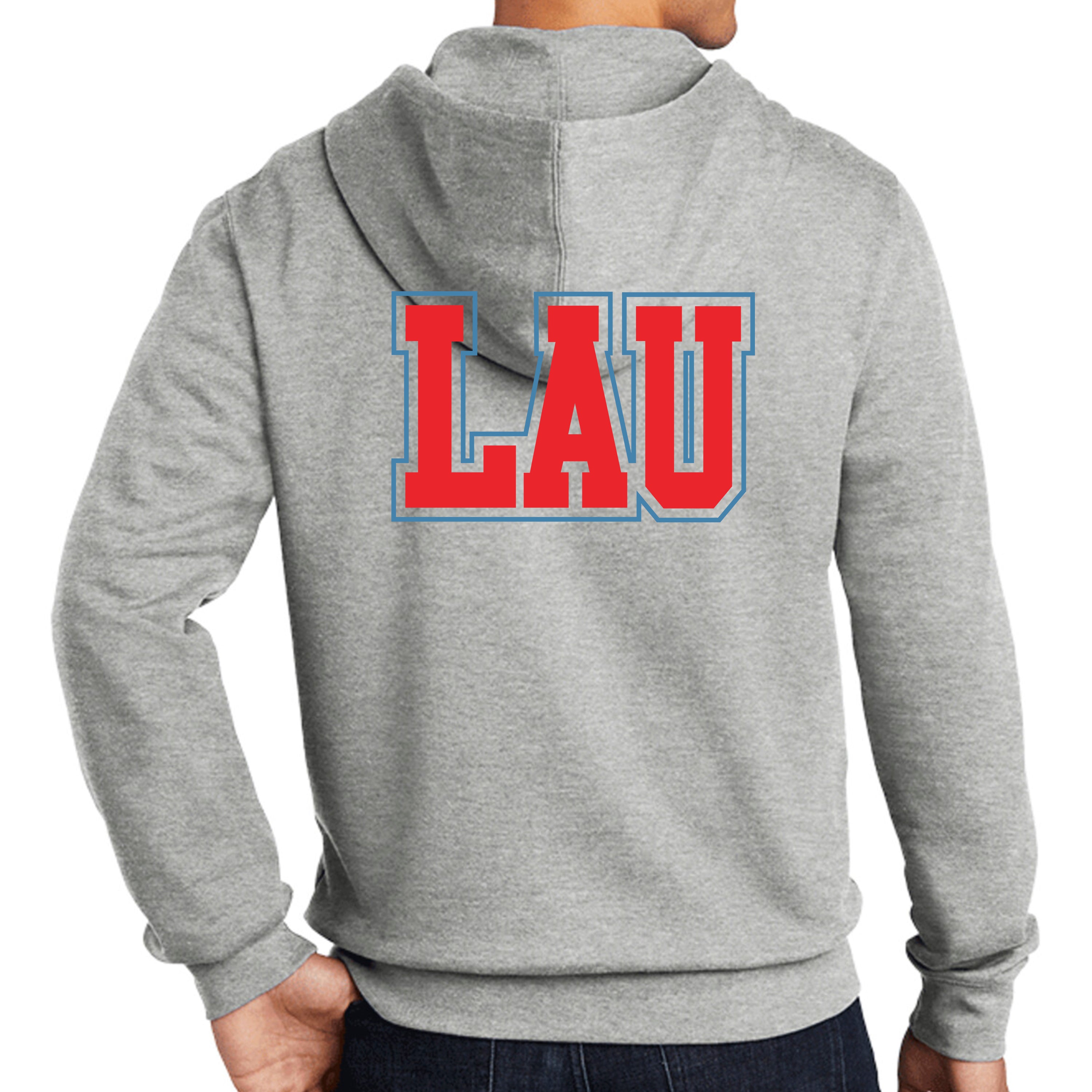 Full Zip Hoodie LAU Red w/Blue