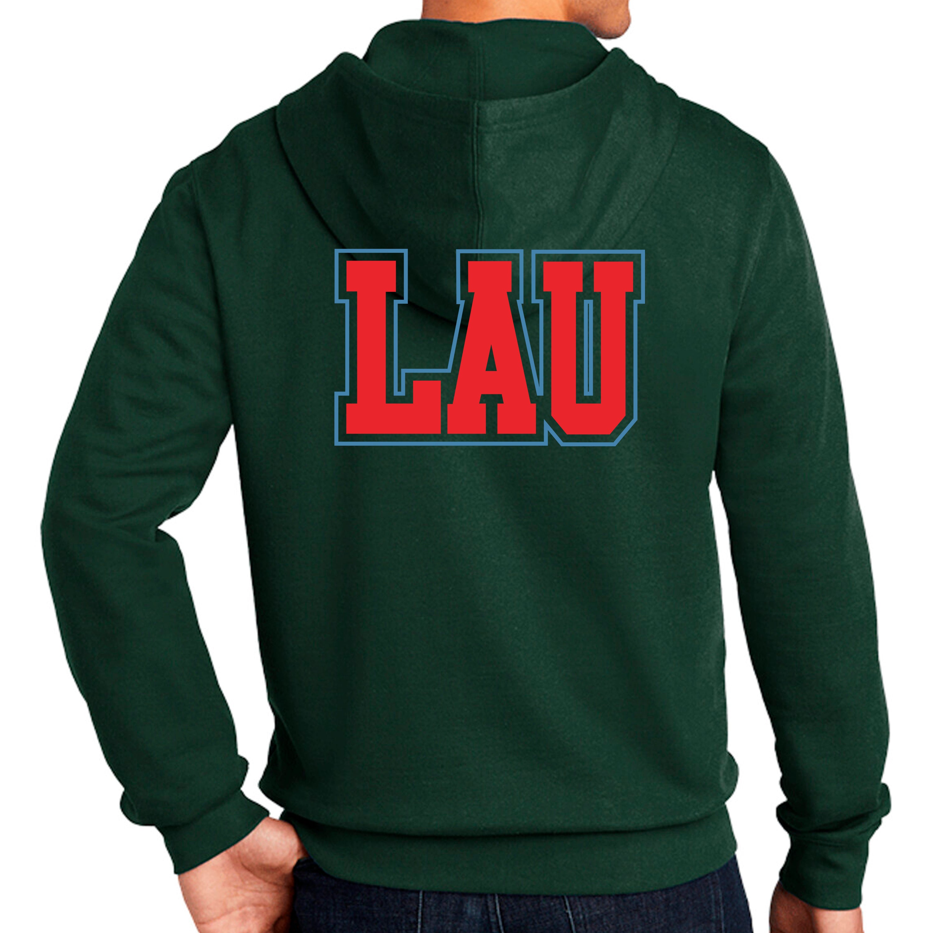 Full Zip Hoodie LAU Red w/Blue