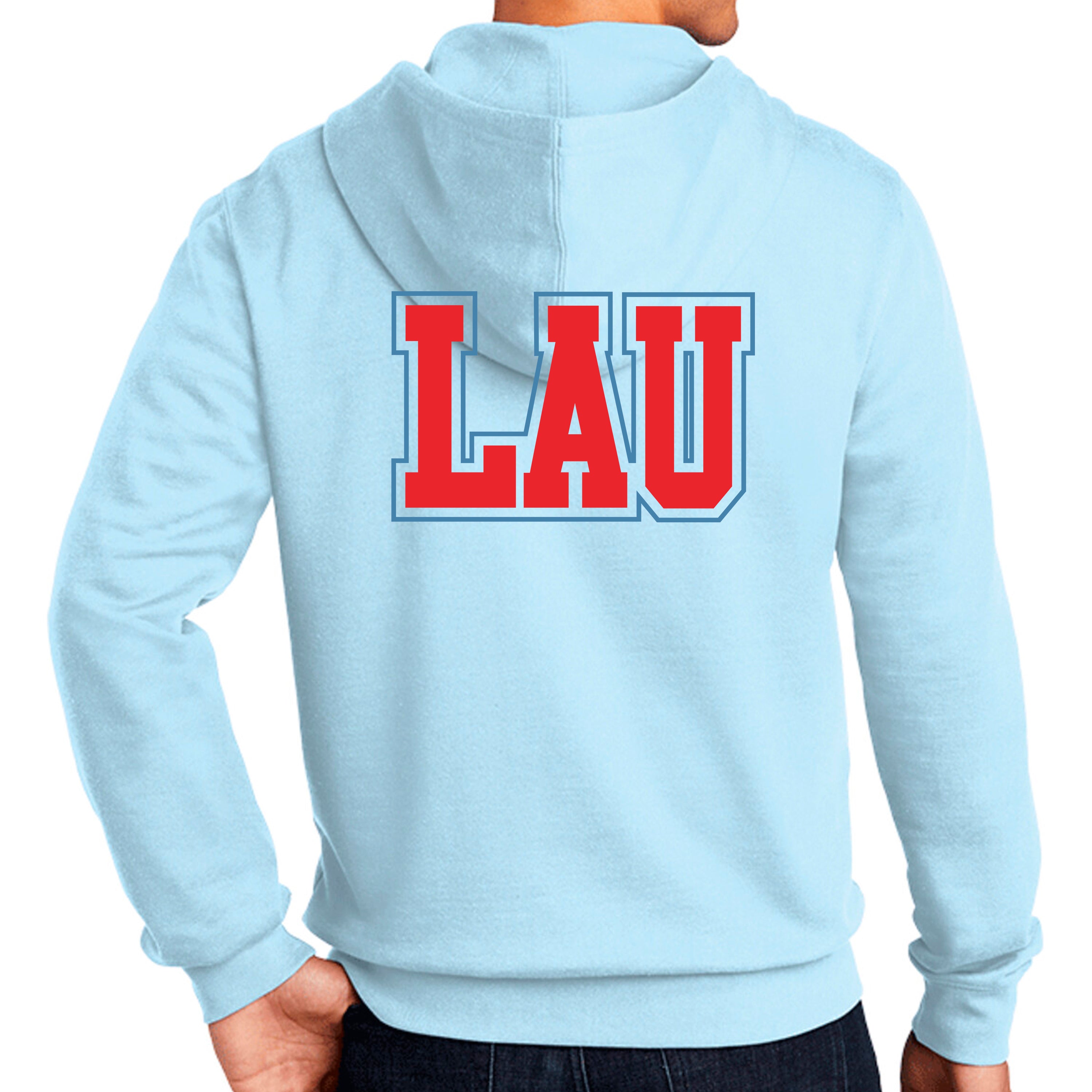 Full Zip Hoodie LAU Red w/Blue