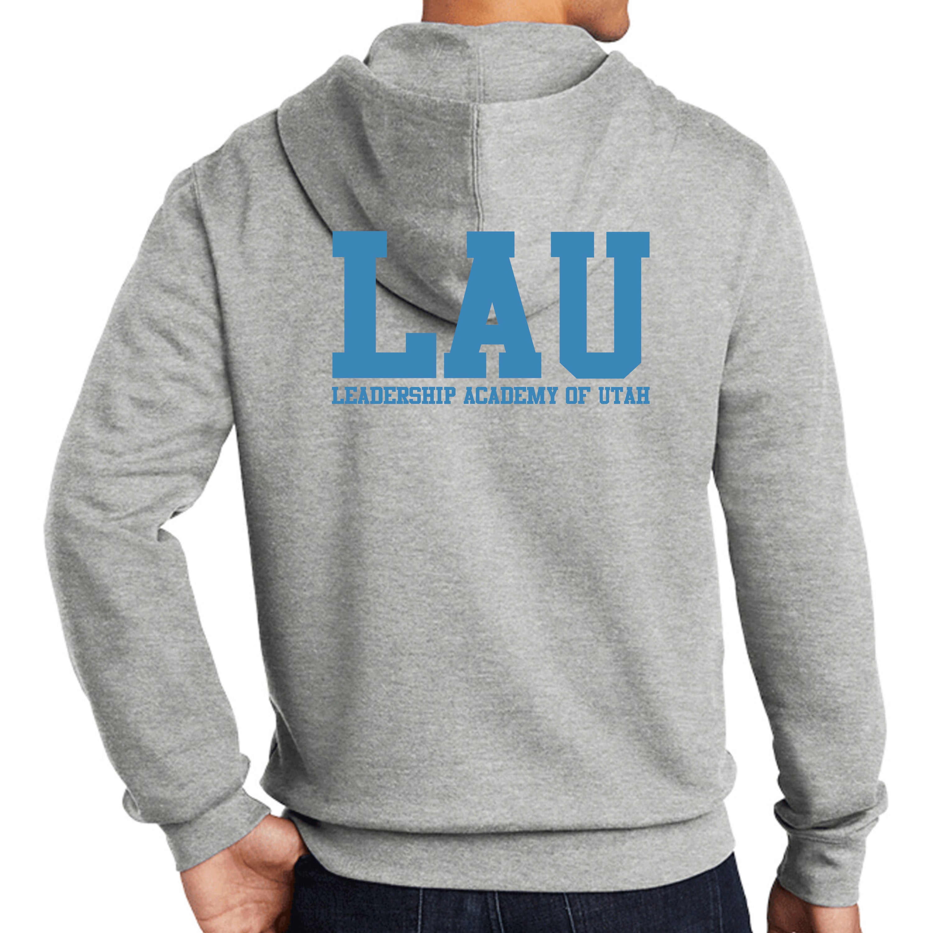 Full Zip Hoodie LAU TEXT BLUE