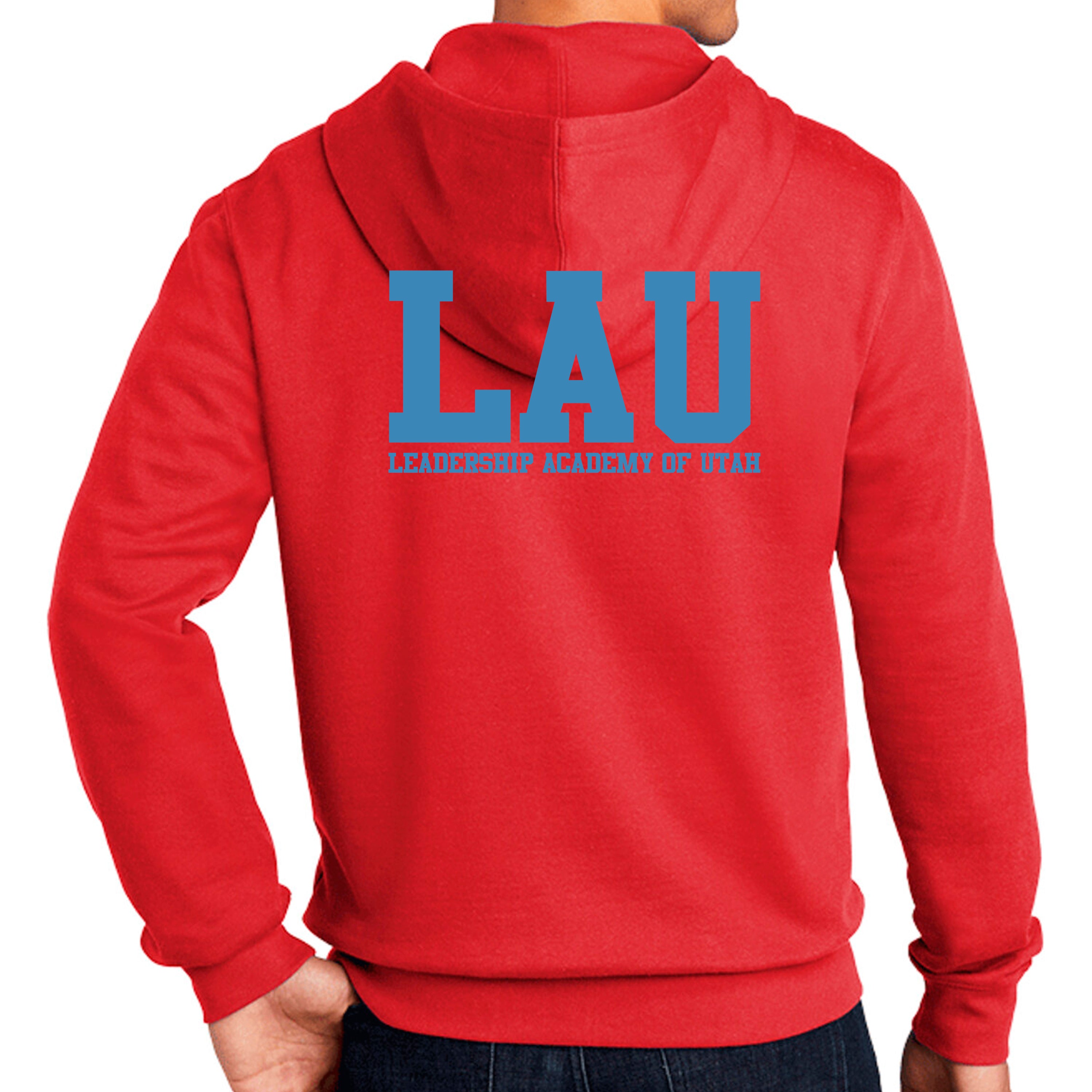 Full Zip Hoodie LAU TEXT BLUE