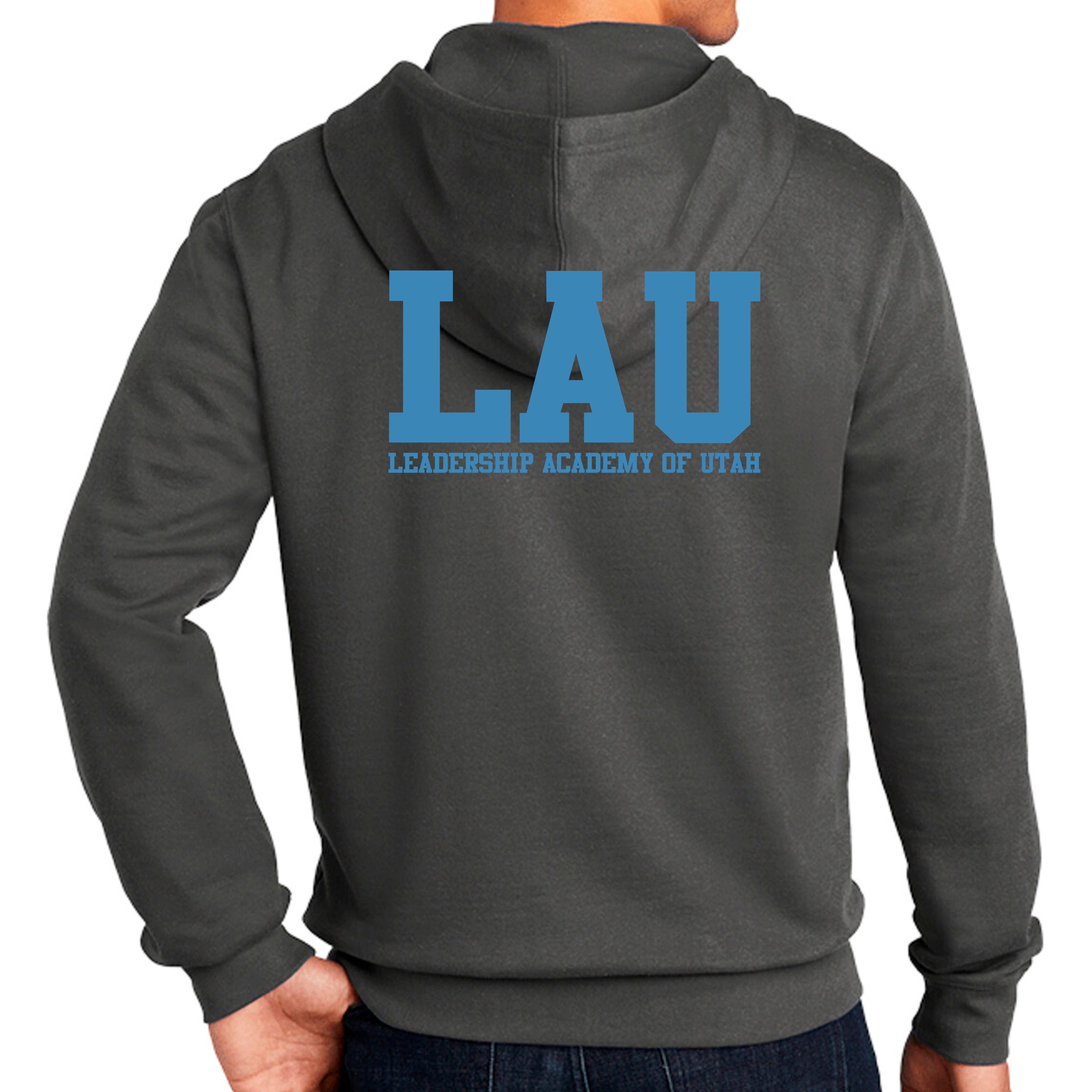 Full Zip Hoodie LAU TEXT BLUE