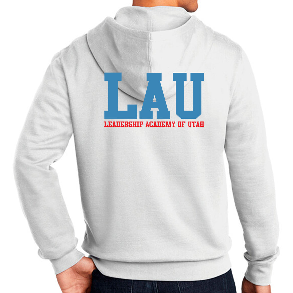 Full Zip Hoodie LAU TEXT BLUE RED