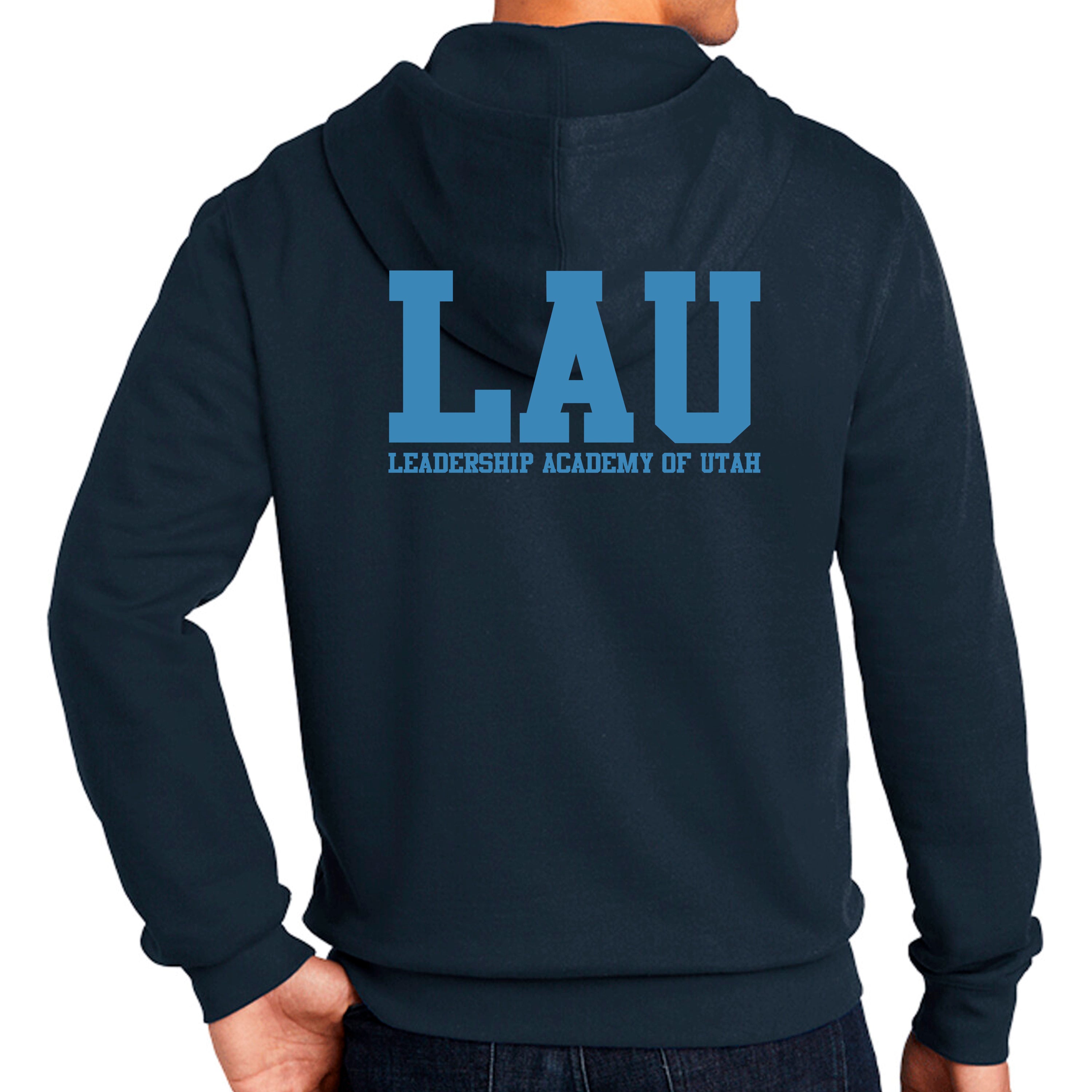 Full Zip Hoodie LAU TEXT BLUE