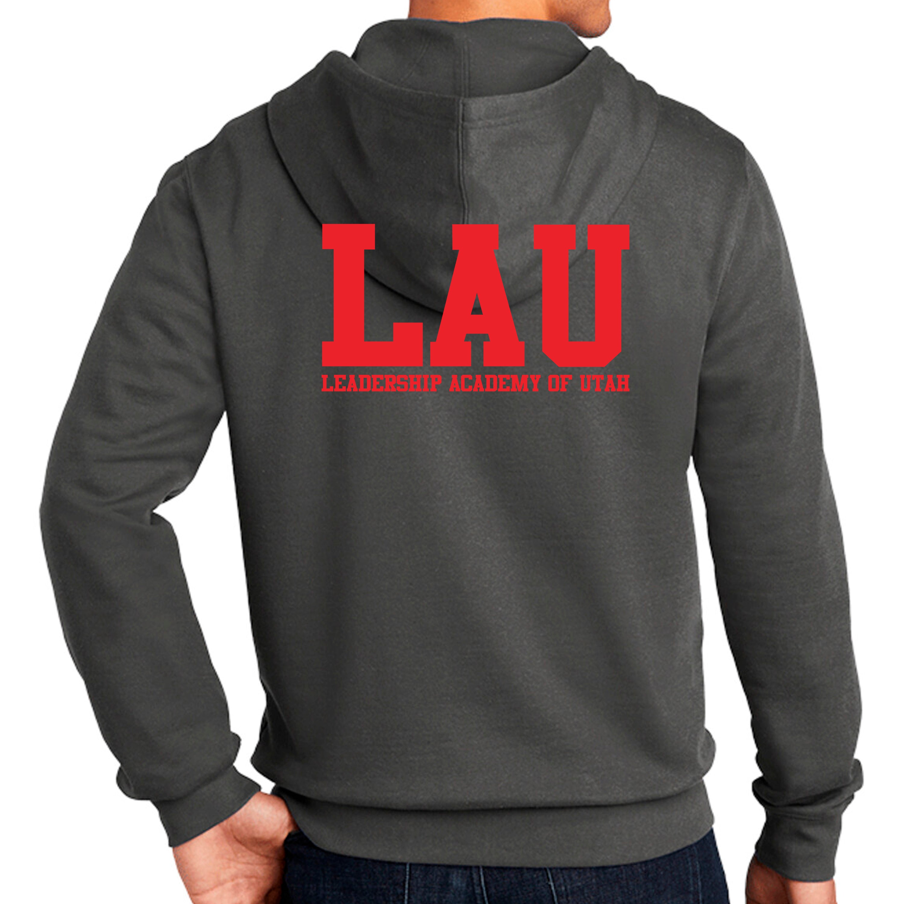 Full Zip Hoodie LAU TEXT RED