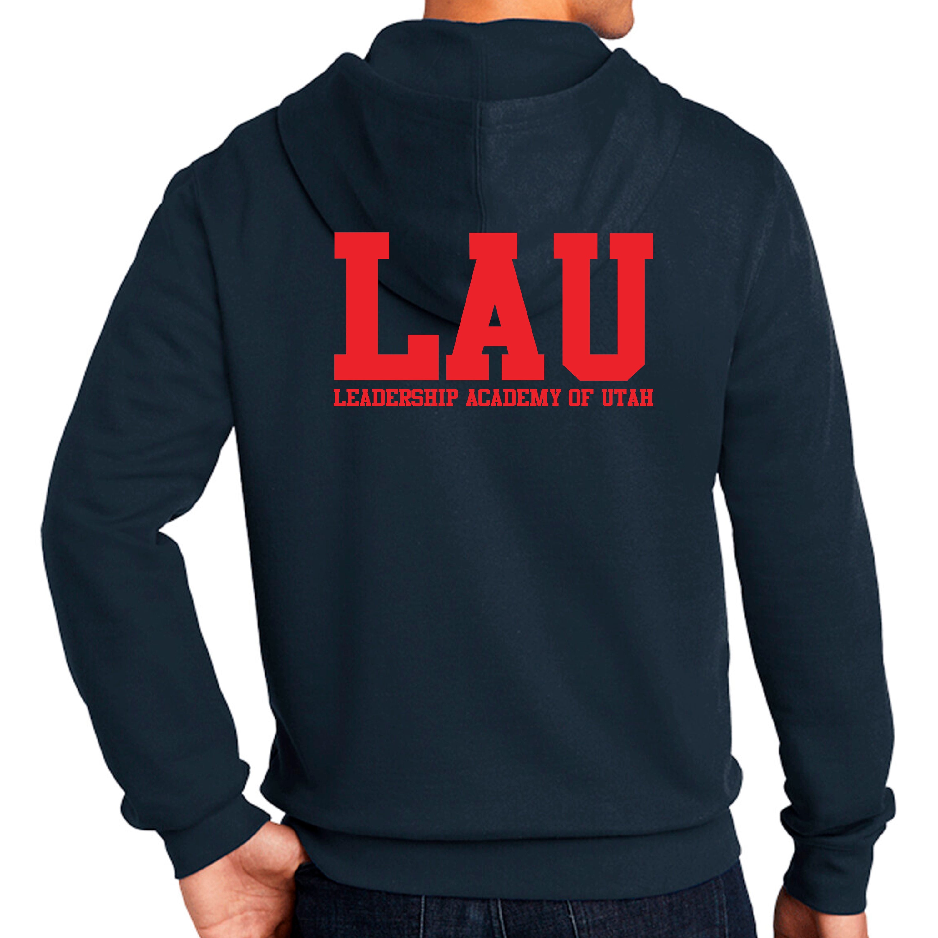 Full Zip Hoodie LAU TEXT RED