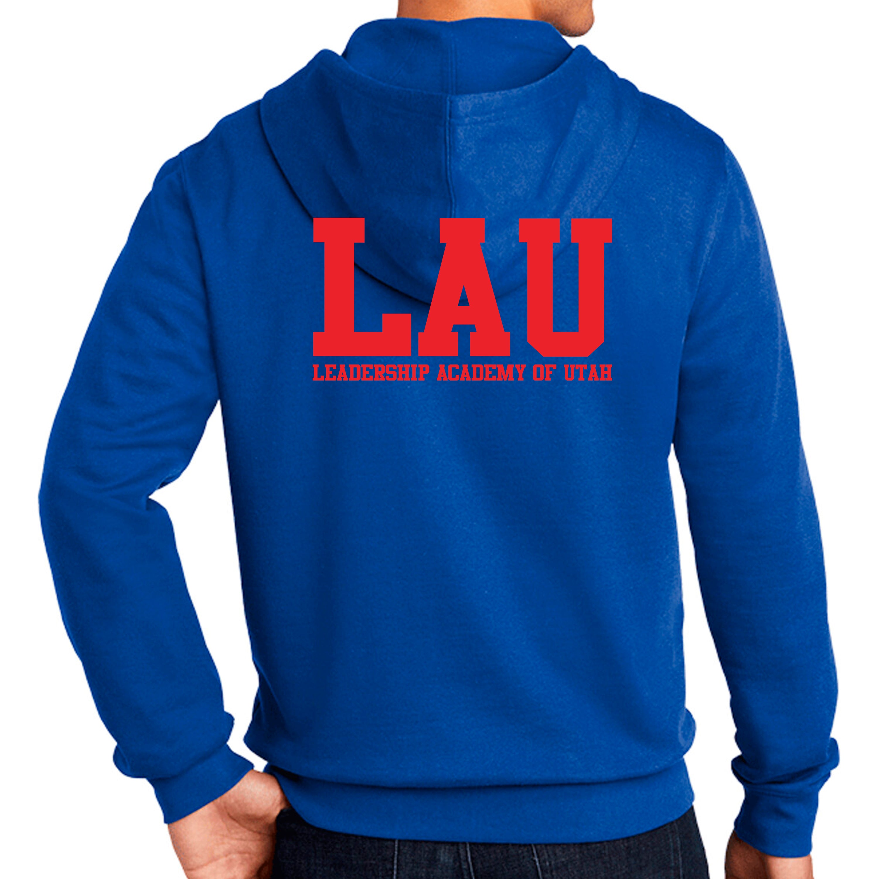 Full Zip Hoodie LAU TEXT RED