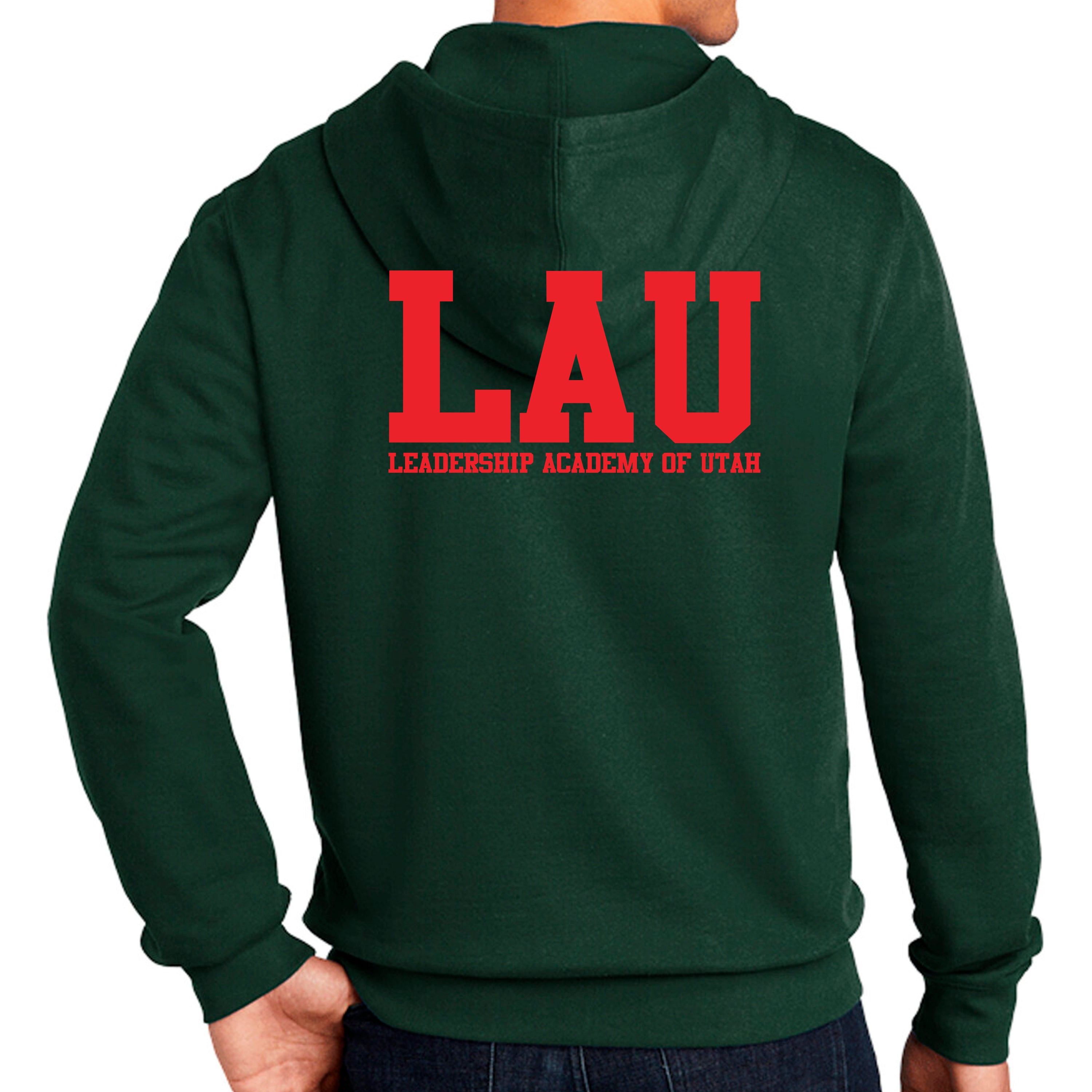 Full Zip Hoodie LAU TEXT RED