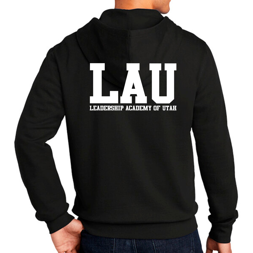 Full Zip Hoodie LAU TEXT WHITE