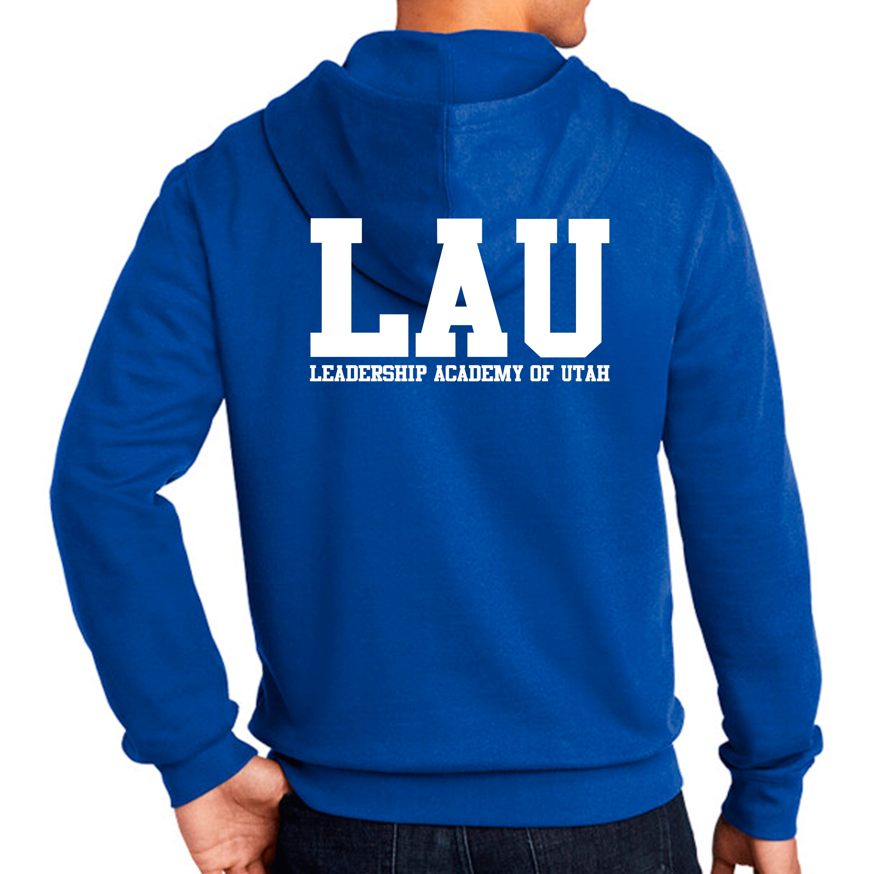 Full Zip Hoodie LAU TEXT WHITE