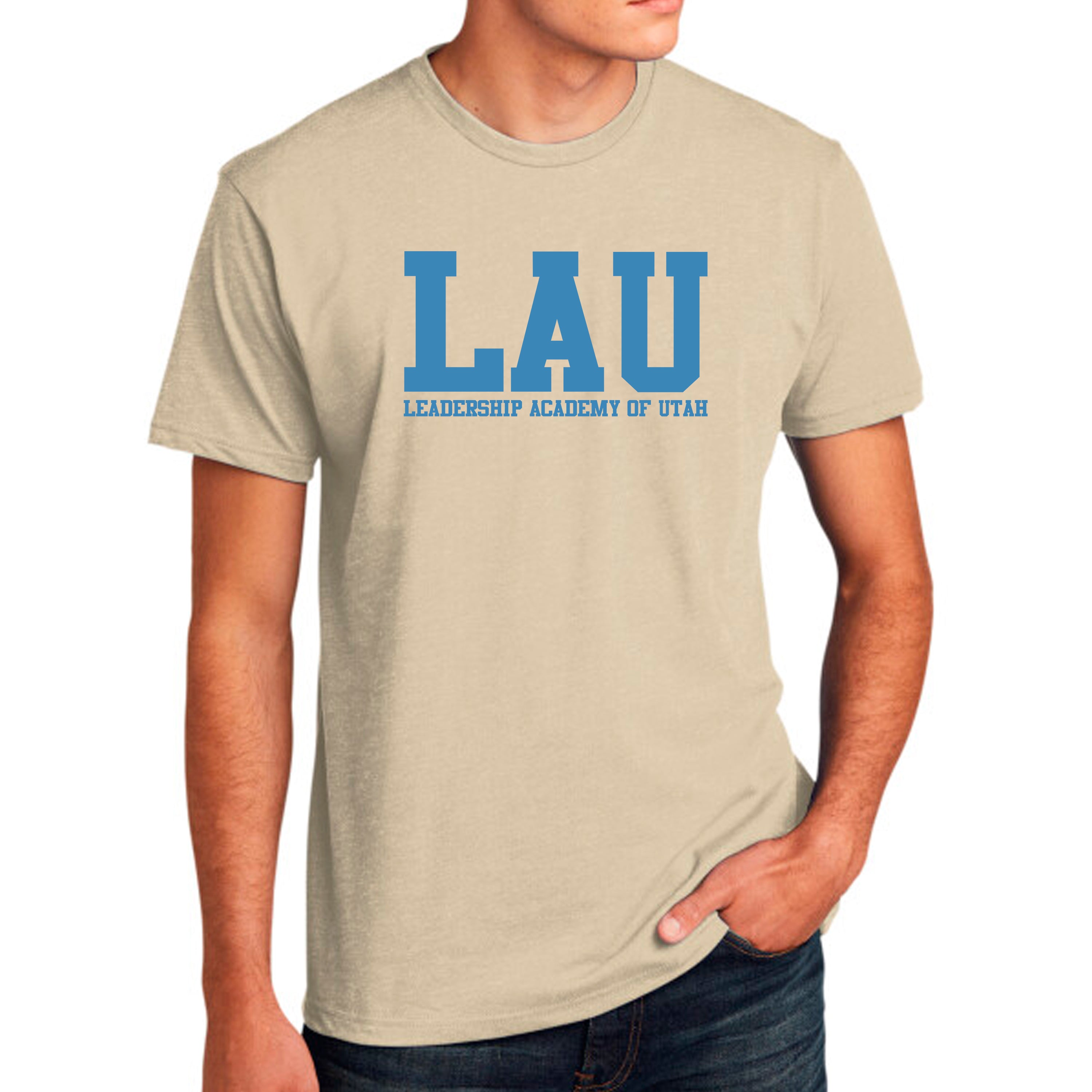 Short Sleeve LAU Text Blue
