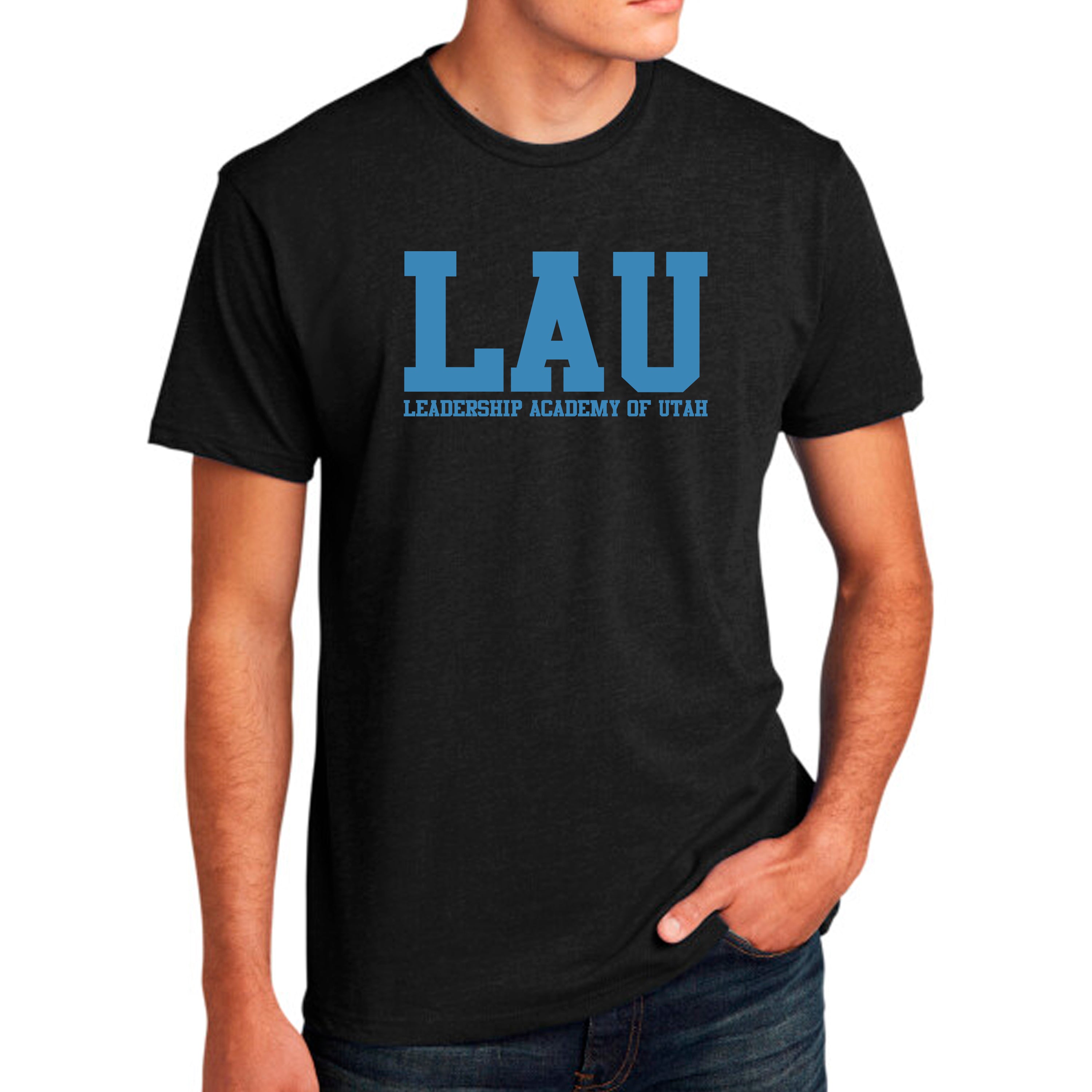 Short Sleeve LAU Text Blue