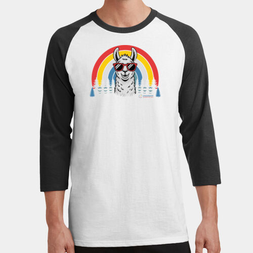 3/4 SLEEVE Llama Rainbow