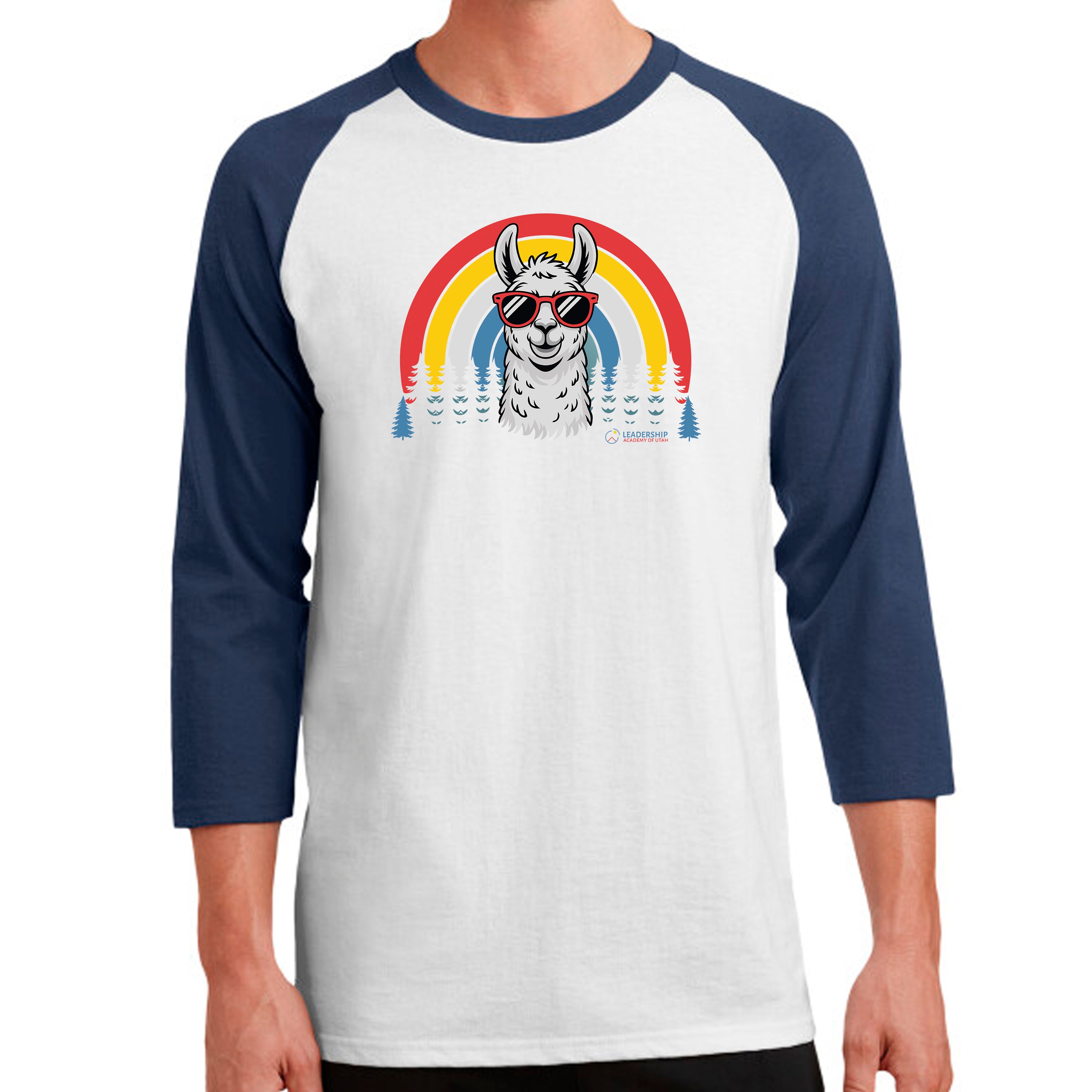 3/4 SLEEVE Llama Rainbow