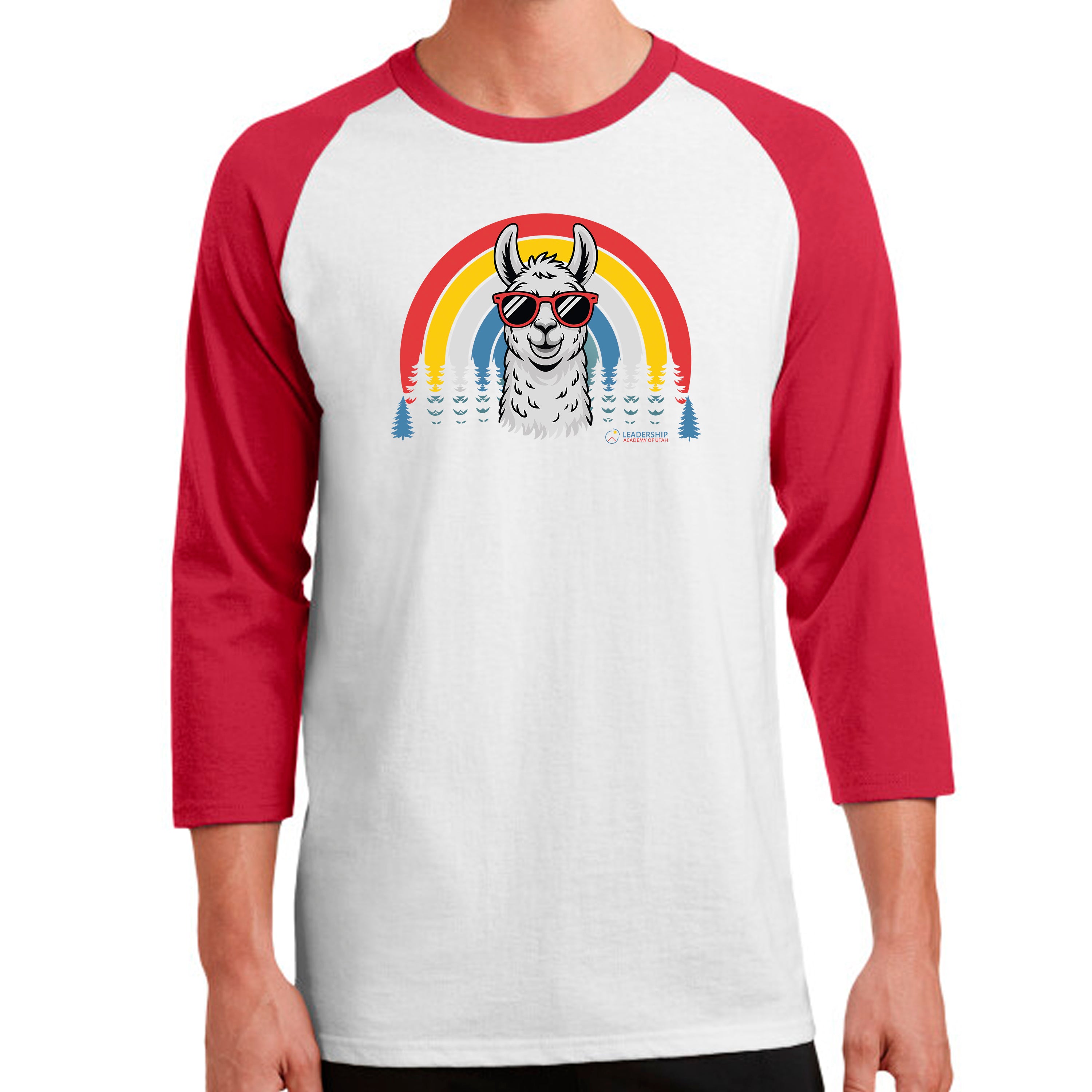 3/4 SLEEVE Llama Rainbow