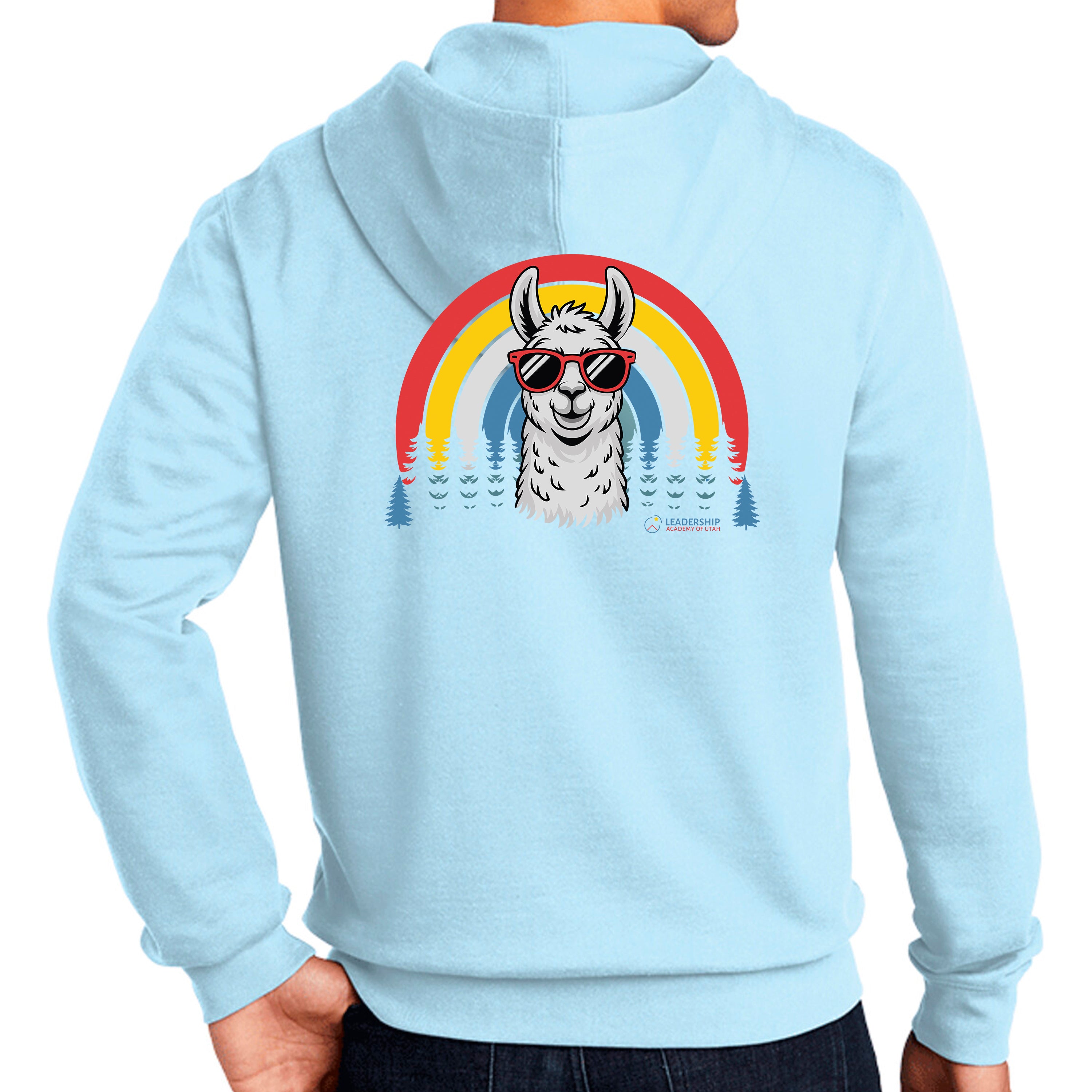 Full Zip Hoodie Llama Rainbow