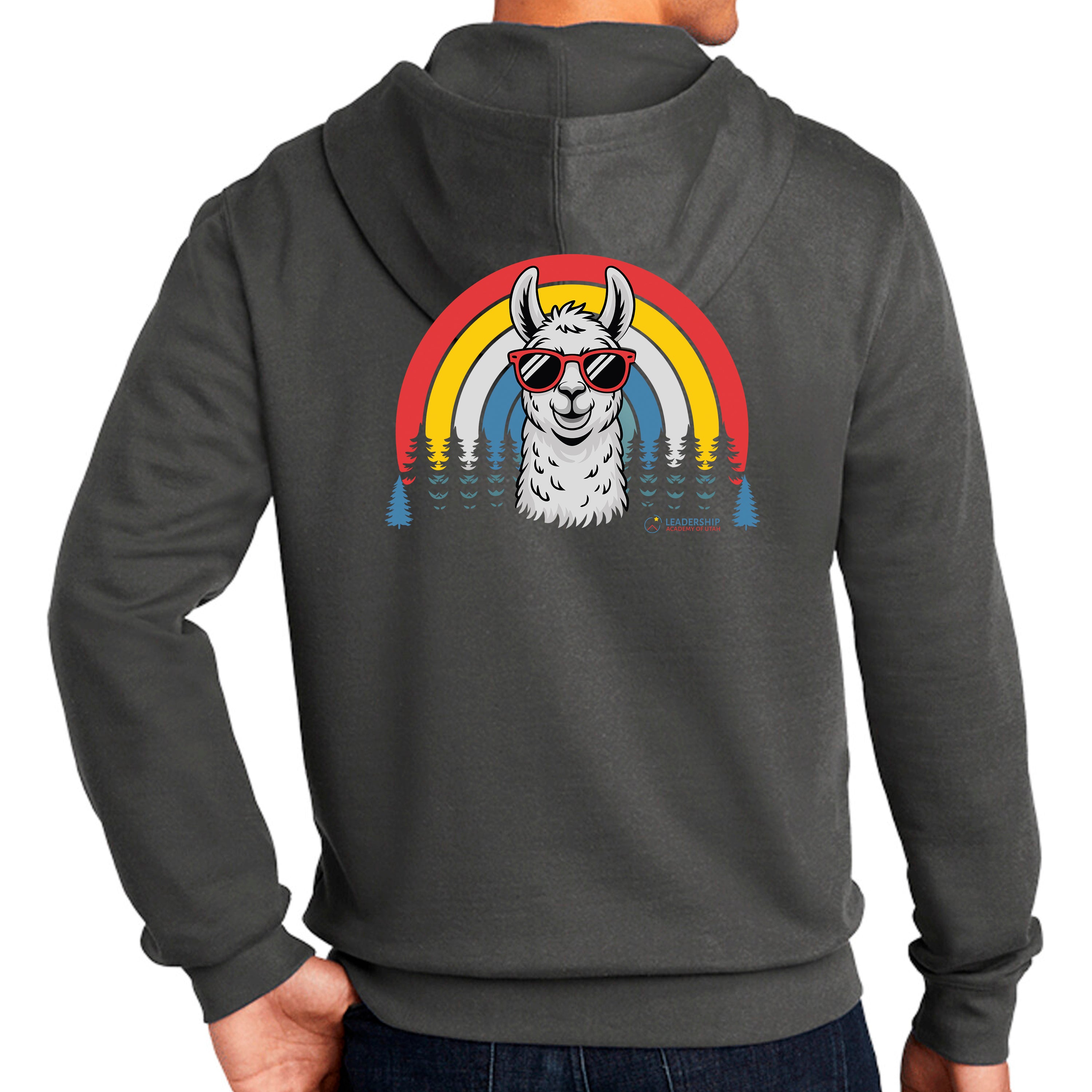 Full Zip Hoodie Llama Rainbow