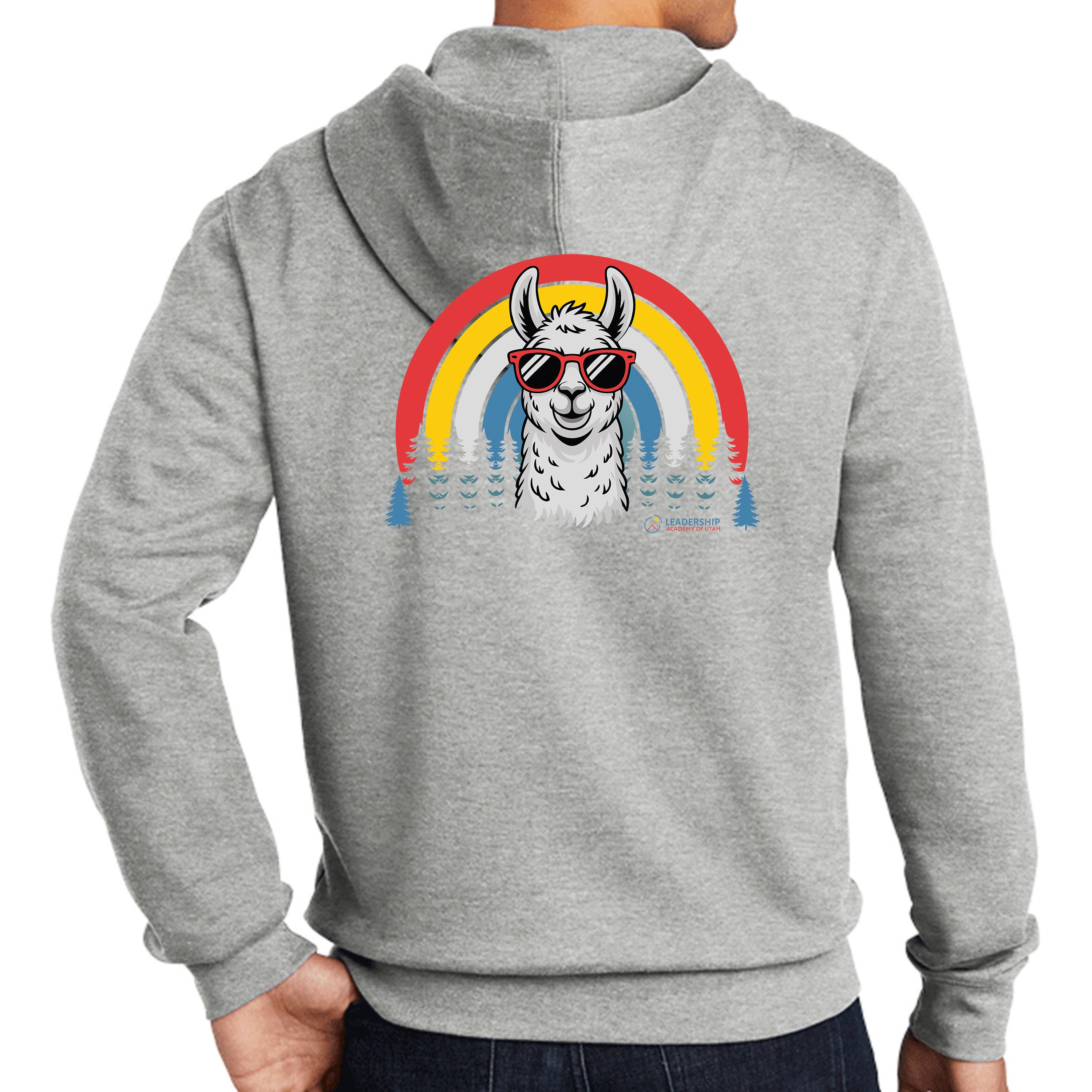 Full Zip Hoodie Llama Rainbow