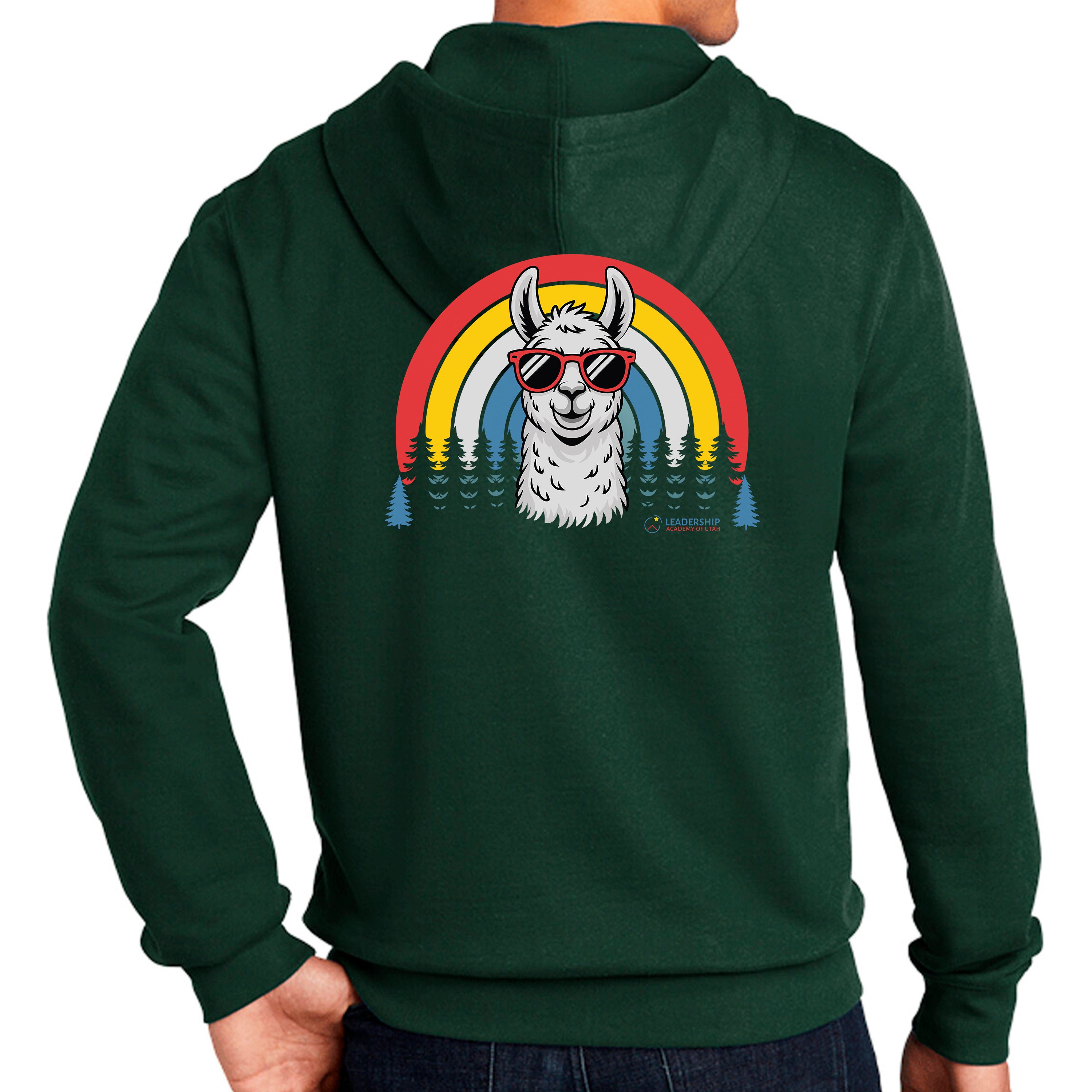Full Zip Hoodie Llama Rainbow