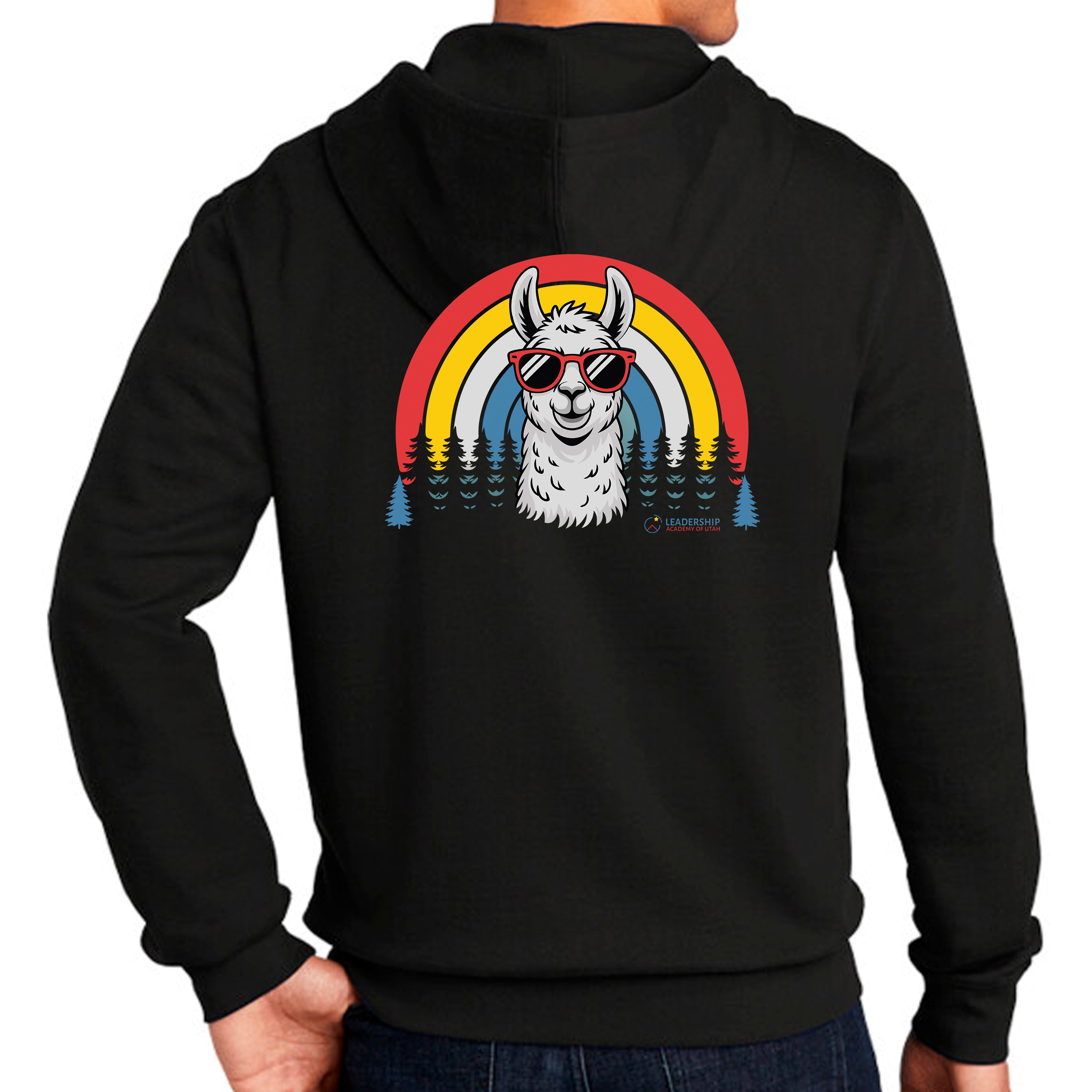 Full Zip Hoodie Llama Rainbow