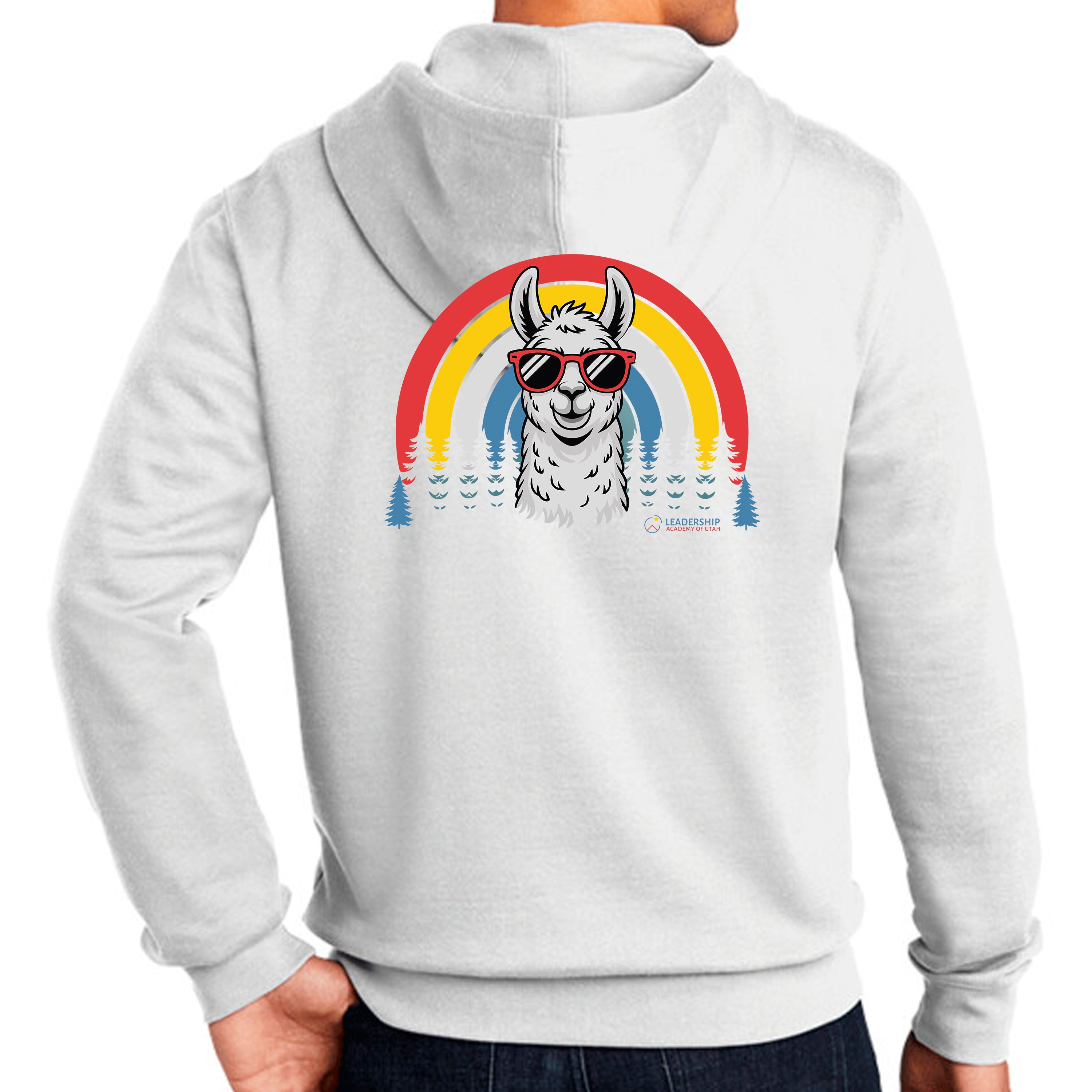 Full Zip Hoodie Llama Rainbow